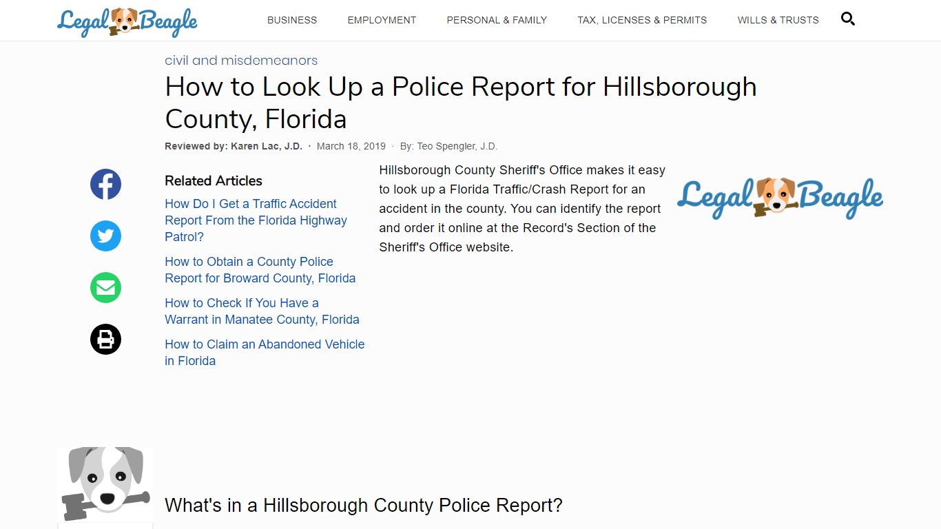 How to Look Up a Police Report for Hillsborough County, Florida