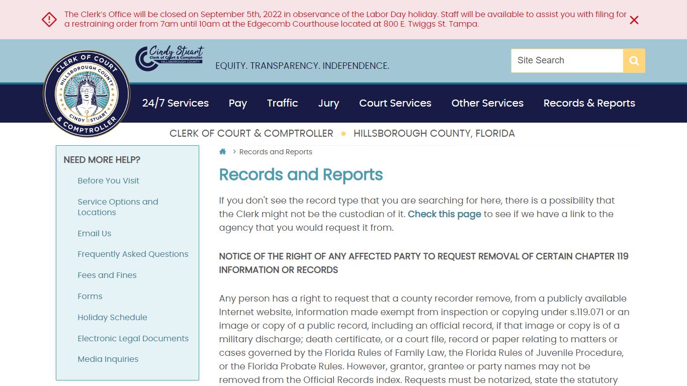 Records and Reports | Hillsborough County